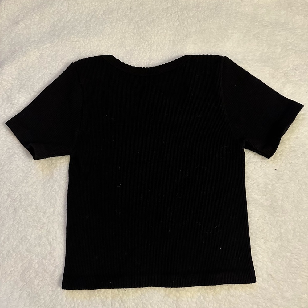 Dynamic Solid Black Stretchy Crop Top! - image 2